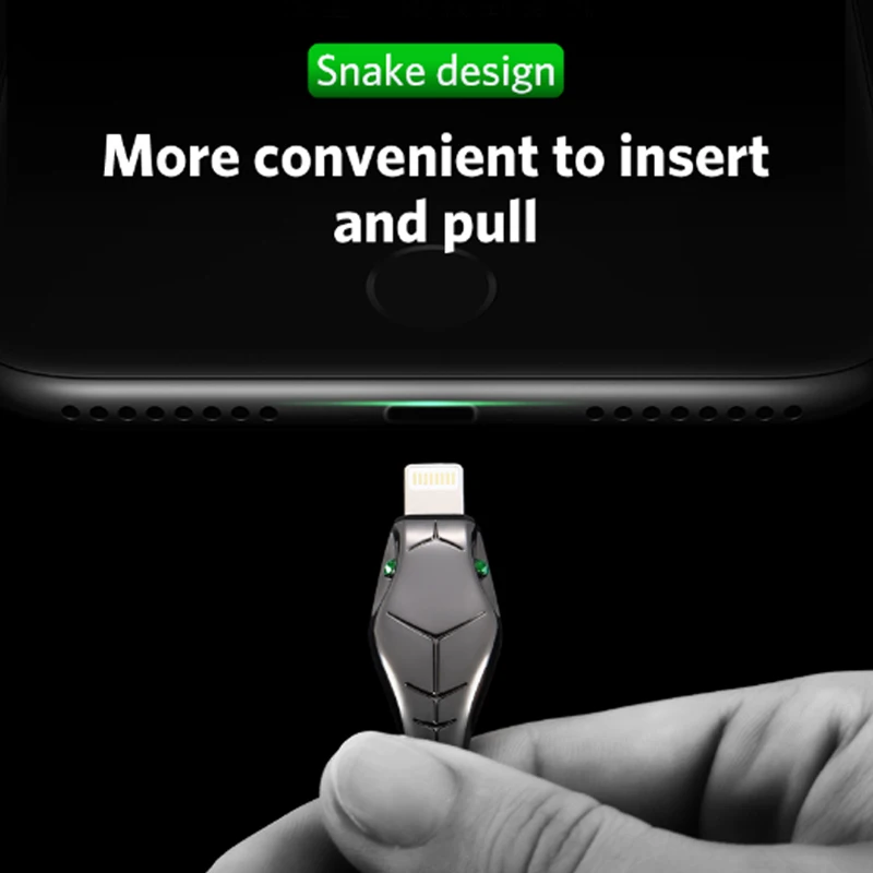 Benks Lightning-USB кабель зарядного устройства форма змеи для Apple iPhone X 10 8 7 6s Plus Se 3A кабели