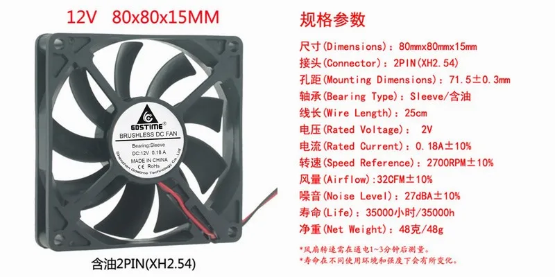 DC 5V 12V 24V 8 CM 80MM 80X80X15 cm блок питания шасси Бесщеточный Охлаждающий