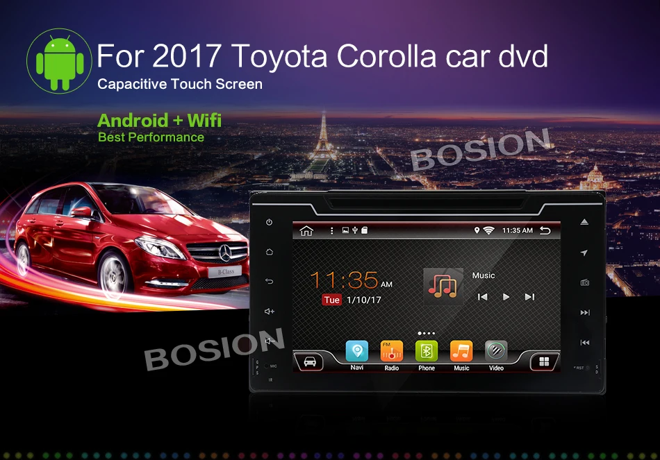 Android 7 1 четырехъядерный 2G ram автомобильный dvd плеер для Toyota corolla 2016 2017 с Wifi 4G LTE