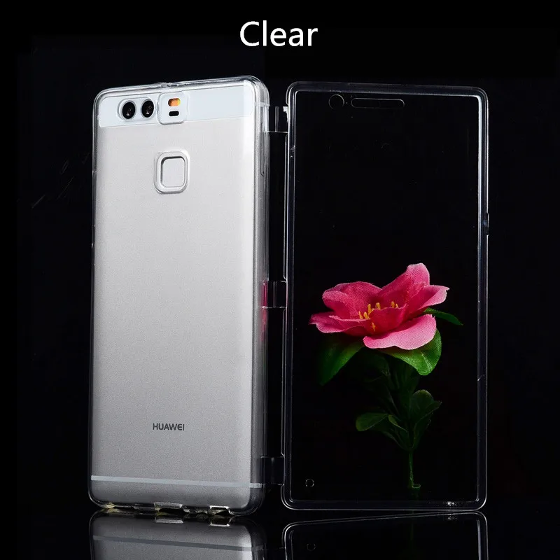 Huawei P9 Case Силиконовые ТПУ Прозрачный Флип-Крышкой Ясный Протектор телефон Сумка