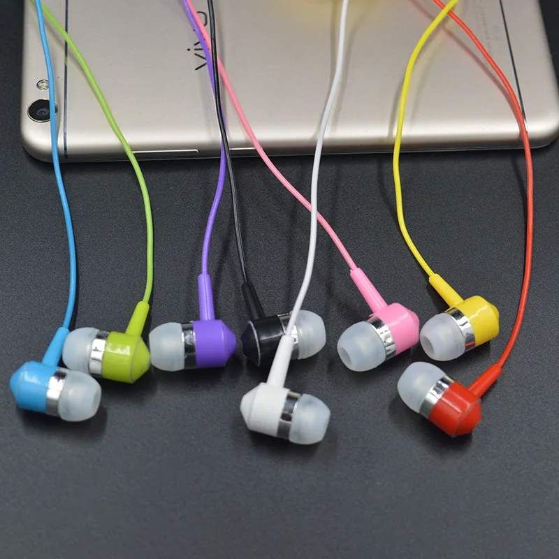 Colourful Candy All Compatible Universal Wired 3.5mm Earphone With Microphone Mic For iphone Samsung Huawei Xiaomi Mp3 Headset |