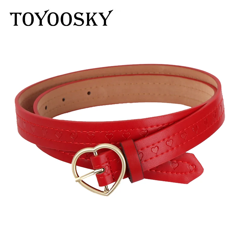 Женский тонкий ремень с пряжкой в форме сердца из искусственной кожи