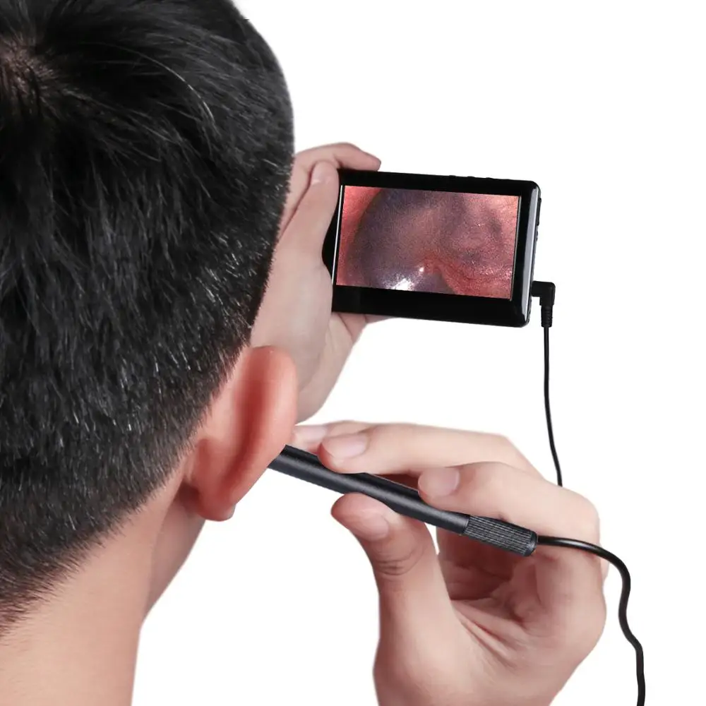 Визуальная Ушная Очищающая ложка Otoscope 5 мм объектив 6 светодиодный эндоскоп с 4