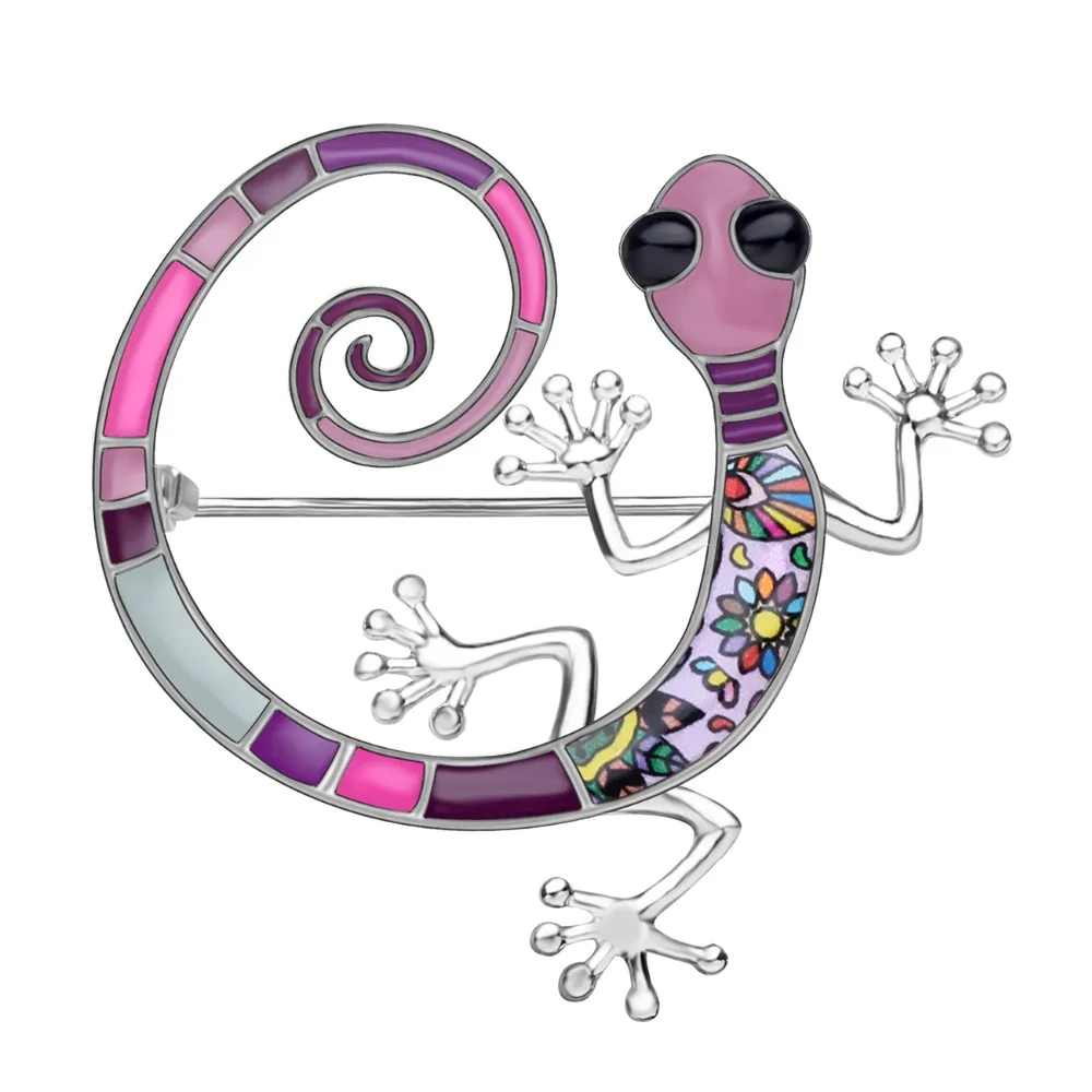 WEVENI массивные эмалевые Броши Gecko из сплава одежда заколка на шарф модные
