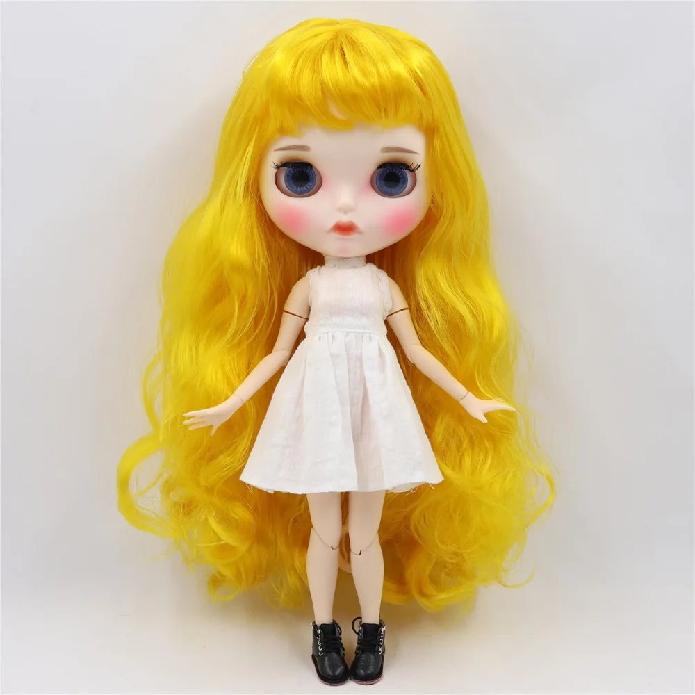 Ледяная кукла DBS Blyth 1/6 bjd белая кожа сустав тело желтые волосы матовое лицо с