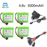 hobby hub nimh 4 8v 3000mah 2400mah 2800mah with charger for rc car ship remote control toys electric toy aa 3000 mah battery