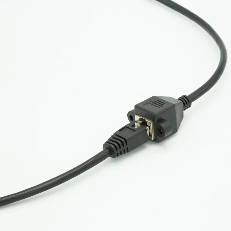 Черный RJ45 мужского и женского пола Сетевой удлинитель винт для кабеля Панель