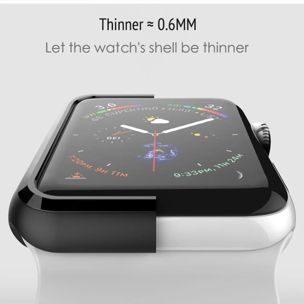 Новая очень тонкая рамка для часов PC Apple Watch series 1/2/3/4/5 40/44 мм аксессуары защитная