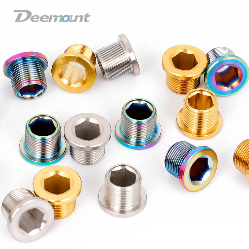 

Deemount 2PCS M15*12mm Titanium Alloy Bolt for Bottom Brackets Spline Crank Axis BB Thread Hex Ti TC4 Screws Bike Fasteners