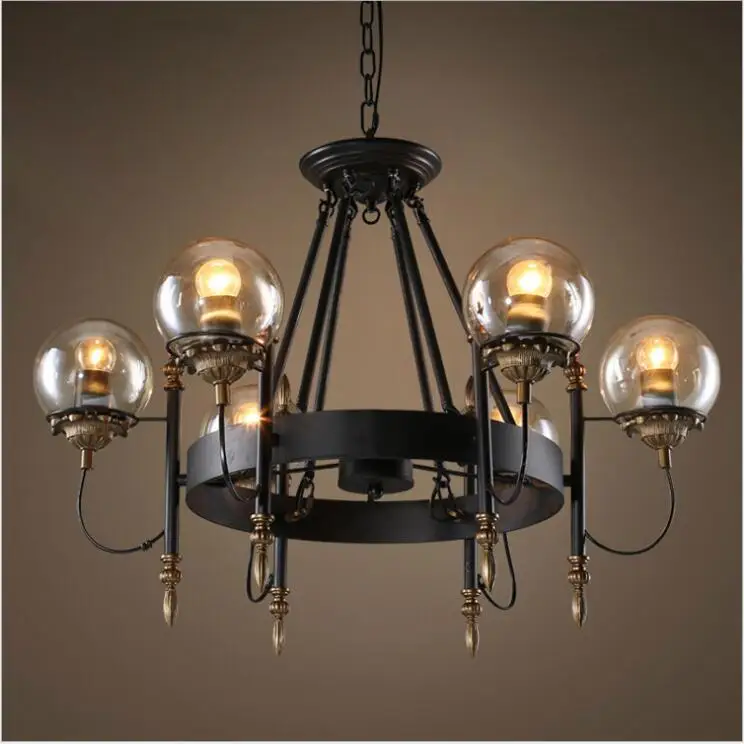 구매 L 미국 복고풍 산업 스타일 연철 샹들리에, 개성 있는 크리에이티브 레스토랑 카페 바 테이블 유리 샹들리에 저렴한 L 미국 복고풍 산업 스타일 연철 샹들리에, 개성 있는 크리에이티브 레스토랑 카페 바 테이블 유리 샹들리에