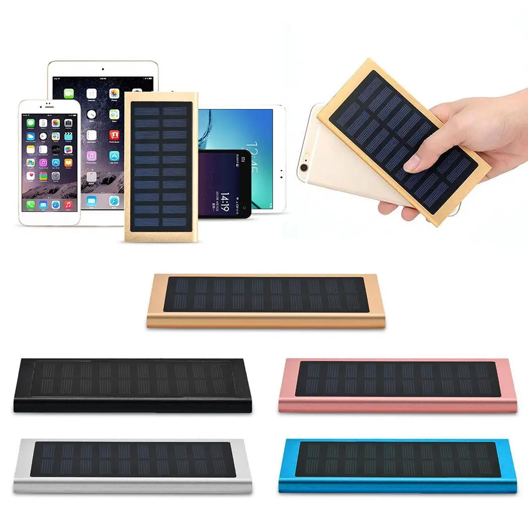 20000 мА/ч портативное зарядное устройство Внешнее для телефона с солнечной