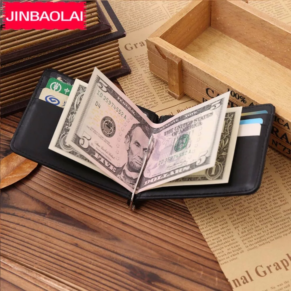 Мужской мини-кошелек JINBAOLAI из натуральной коровьей кожи с отделением для карт |
