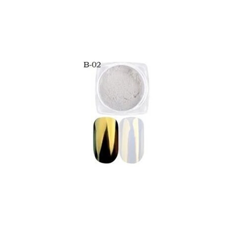 B02 Nail Art Shell порошок лак с зеркальным эффектом хром пигмент пыль мерцающий Гель-лак для УФ-лампы Советы Маникюр украшения DIY инструменты салон - Цвет: B02