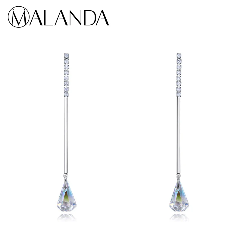 Malanda модный бренд капли воды Кристалл от Swarovski пирсинг Висячие серьги для Для