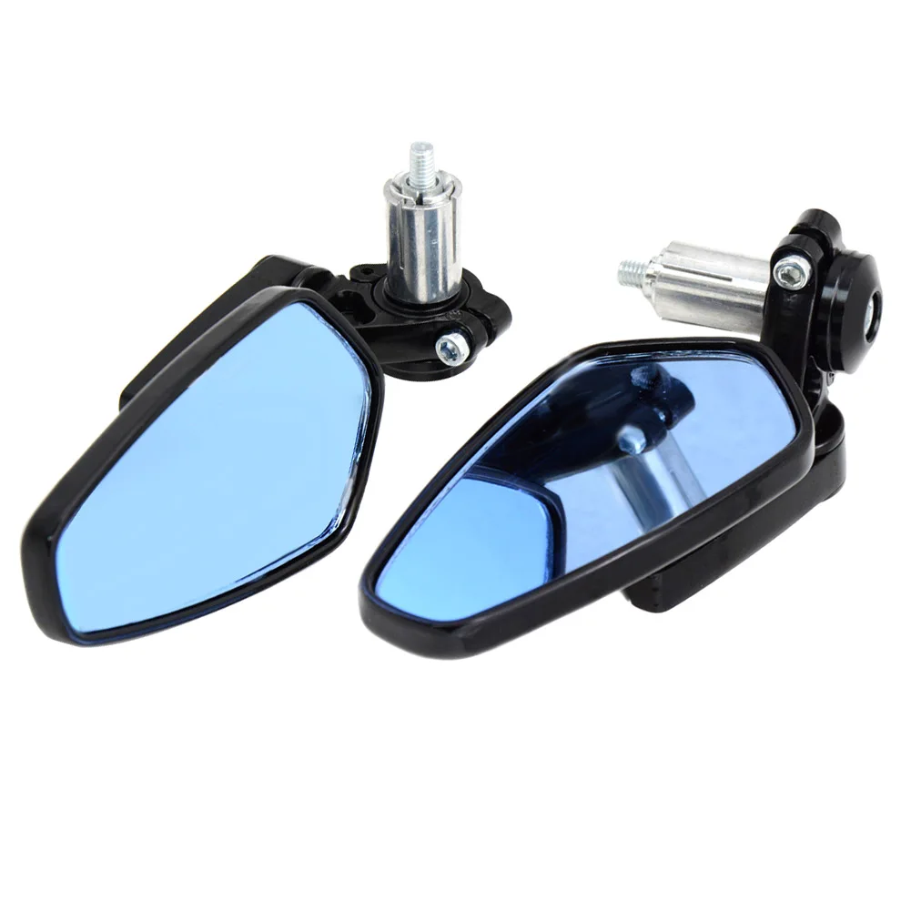 

New 1 Pair Motorcycle Rearview Mirrors 7/8inch 22mm Aluminum Handle Bar End Side Rear View Mirror CSL2018