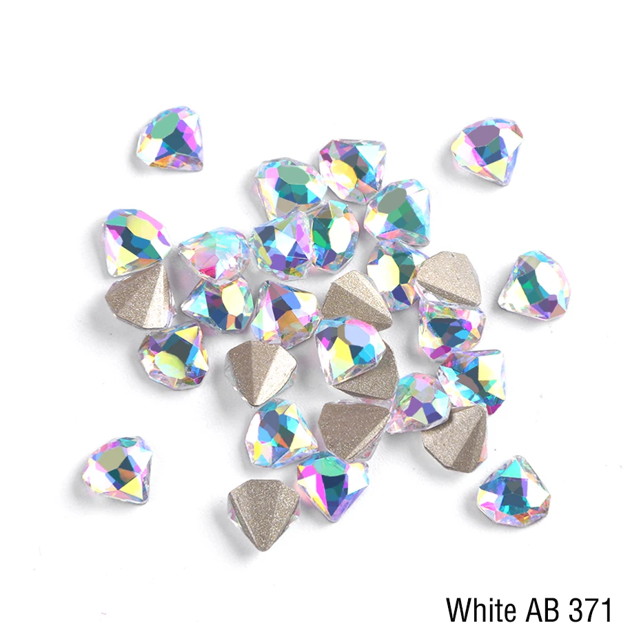 10 шт. Crystal AB Flatback Diamond 6 мм ногтей Стразы 3D для ногтевого дизайна блеск драгоценные