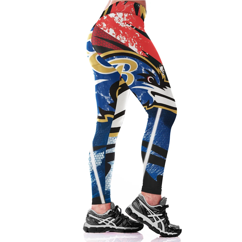 Анти-Samely Высокая талия брюки Модные женские 3d принт птица матч сексуальные