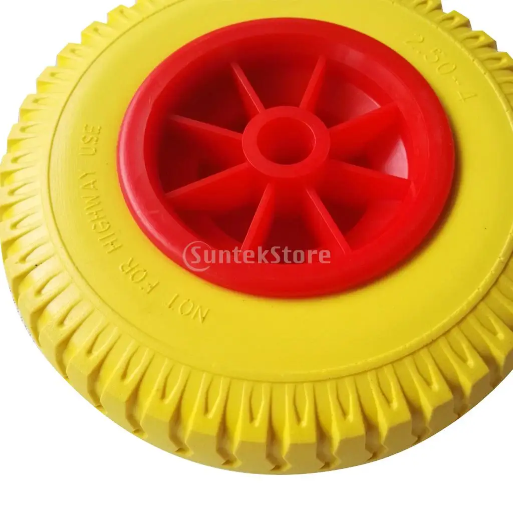 

1 Pair of 20.32cm/ 8inch Durable Puncture Proof Rubber Tyre on Red Wheel for Kayak Trolley Cart Transport