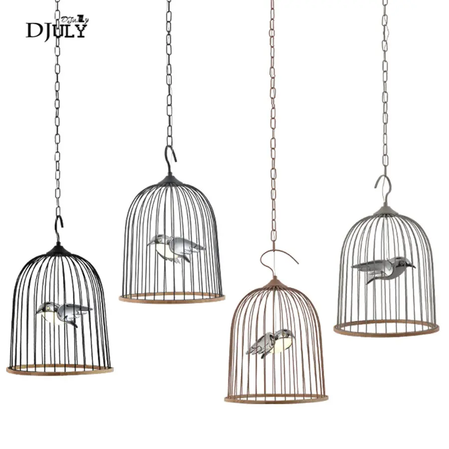 Nordic bird cage светодиодные подвесные светильники для столовой кухни подвесной