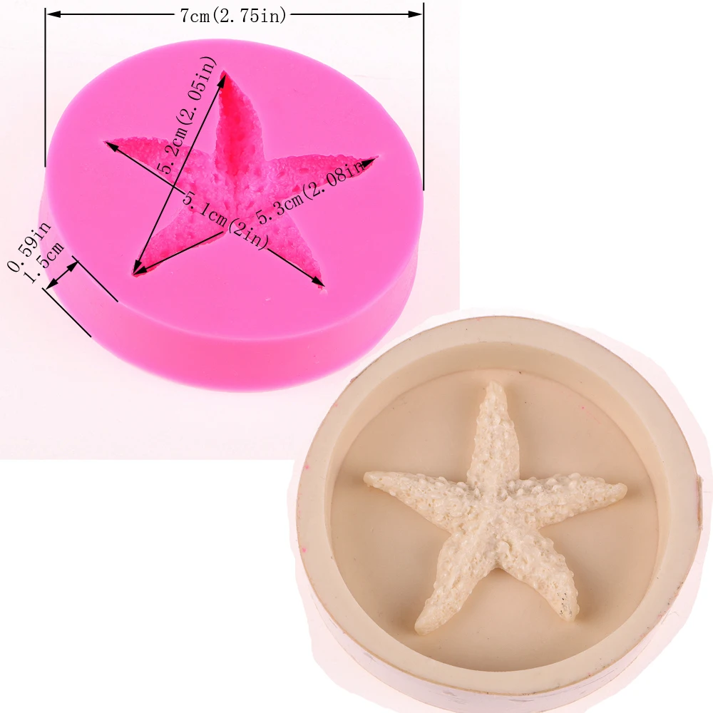 3D Морская звезда Искусственная елка выпечка помадка фотоформа мыло ручной