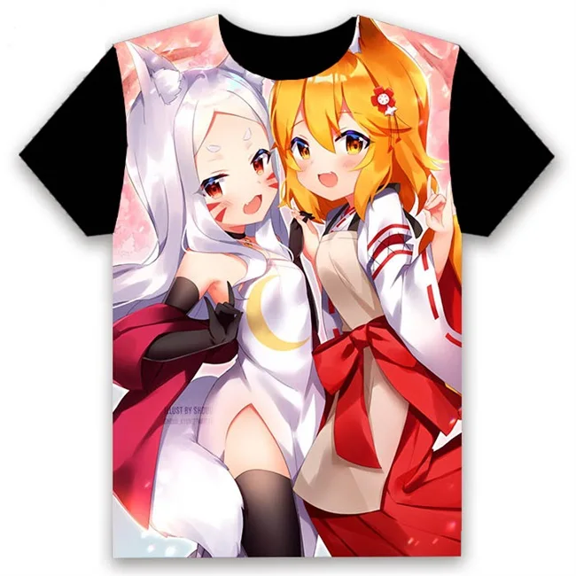 2 Модная мужская футболка, аниме Sewayaki Kitsune no Senko-san Nakano, косплей, короткий рукав, унисекс, повседневная черная футболка, Harajuku, топы - Цвет: 2
