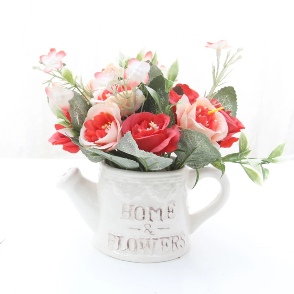 1Pc Artificial Flower Watering Pot Shape Bonsai Home Office Desktop Party Decoration | Дом и сад