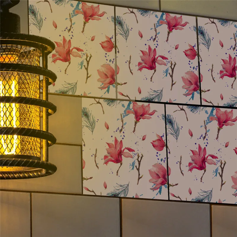 Наклейка YRHCD в скандинавском стиле розовая Магнолия водостойкие самоклеящиеся