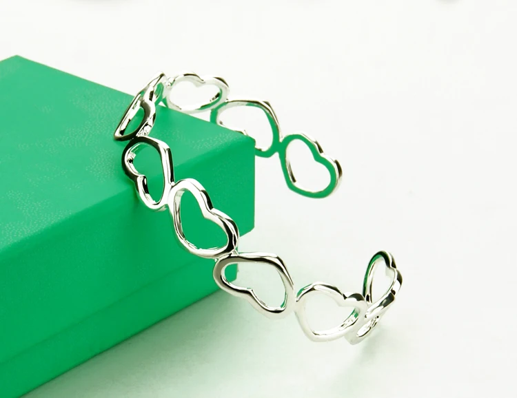 Браслет женский из серебра 100% пробы в форме сердца | Украшения и аксессуары