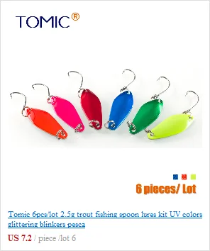 Tomic 6 шт. качественные рыболовные приманки микро Литые металлические ложки яркий перламутровый цвет твердая приманка Спиннер форель зона поток pesca