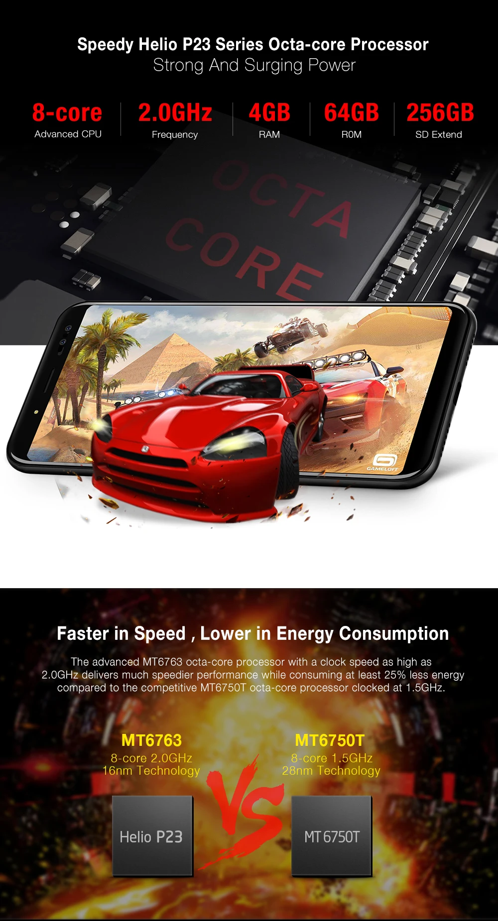 Ulefone power 3S 4G LTE мобильный телефон Android 7,1 MTK6763 восьмиядерный смартфон с функцией распознавания отпечатков пальцев, 6 дюймов, 4 Гб+ 64 ГБ, 6350 мАч, 16 МП