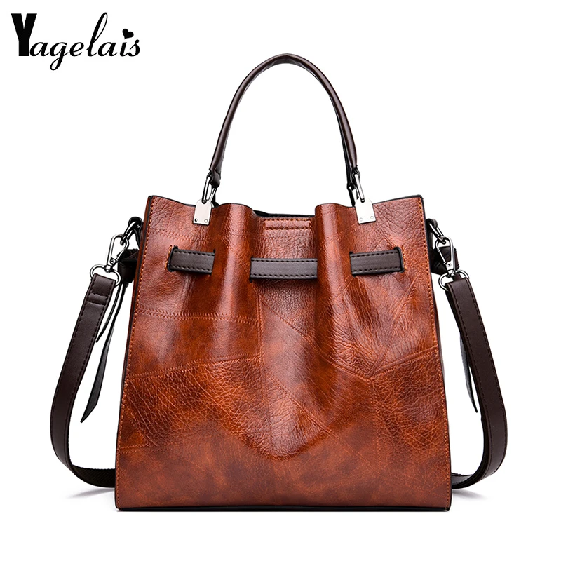 Yagelais 2019 Vintage Bucket Leather pu Luxury Handbags Women Messenger Ladies Bag Women's Shoulder Large Capac | Багаж и сумки