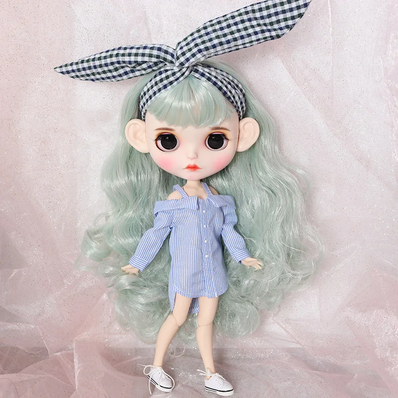Кукла Blyth BL4006/1059 от ICY DBS с белыми кожаными суставами тела мятно-зелеными волосами