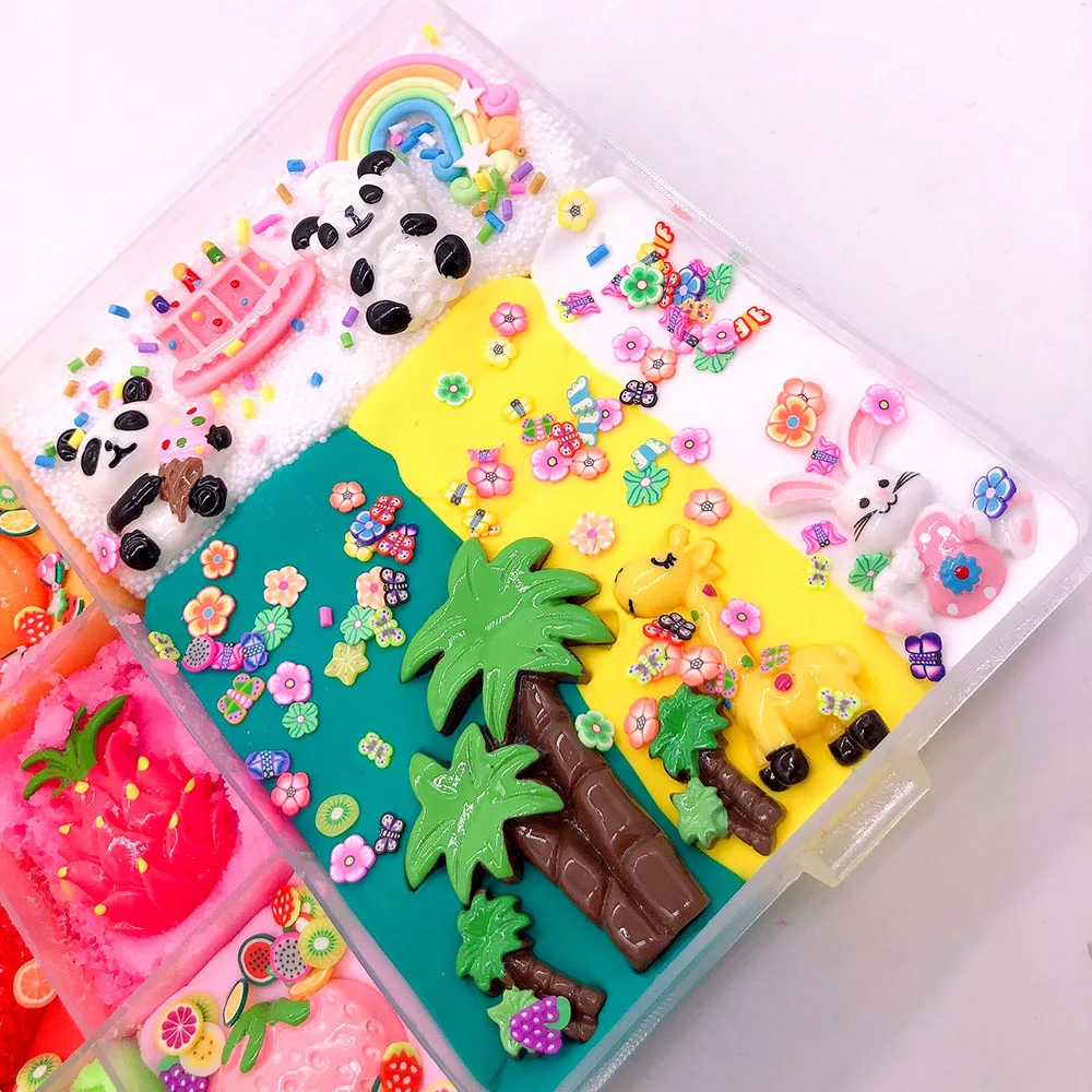 Мягкие хлопковые шармы слизь набор для фруктов детские игрушки DIY легкие шармы Пластилин пушистая пена слизи глина принадлежности для мячей для детей подарок