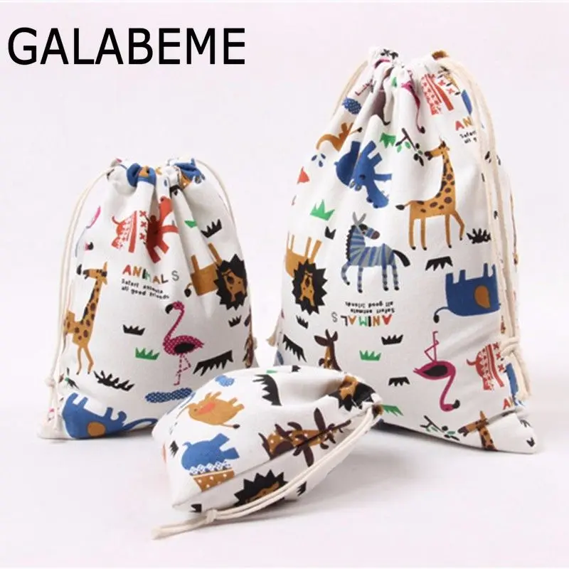 Galabeme 3 шт. холсты из чистого хлопка конфеты подарочные сумки мультфильм животных