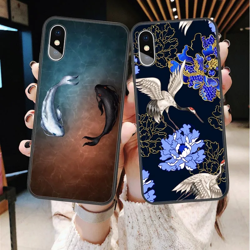Японский Lucky Koi Fish волна канагава чехол для iphone 12 11 Pro Max SE 2020 X XR XS 6 6s 7 8 плюс Чехол Coque