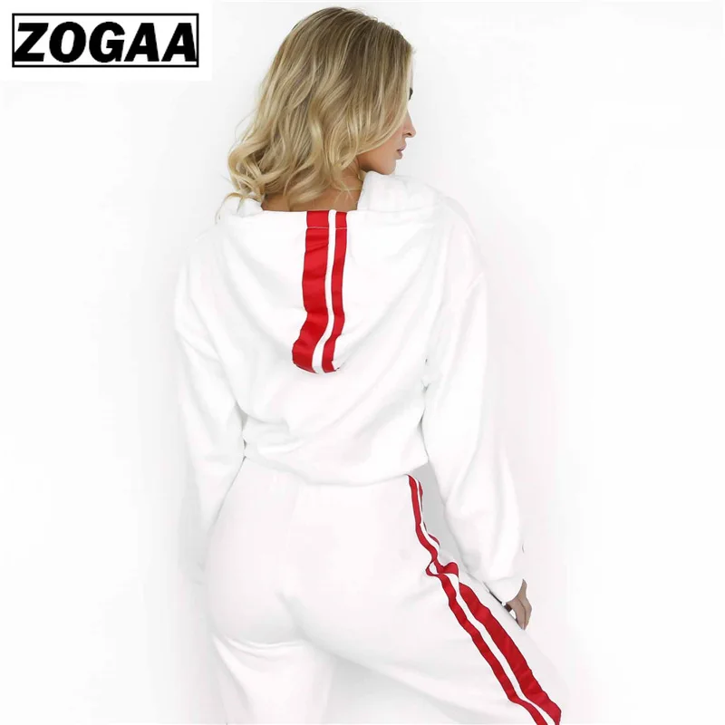 ZOGAA 2019 новинка женский спортивный костюм комплект из 2 предметов повседневная