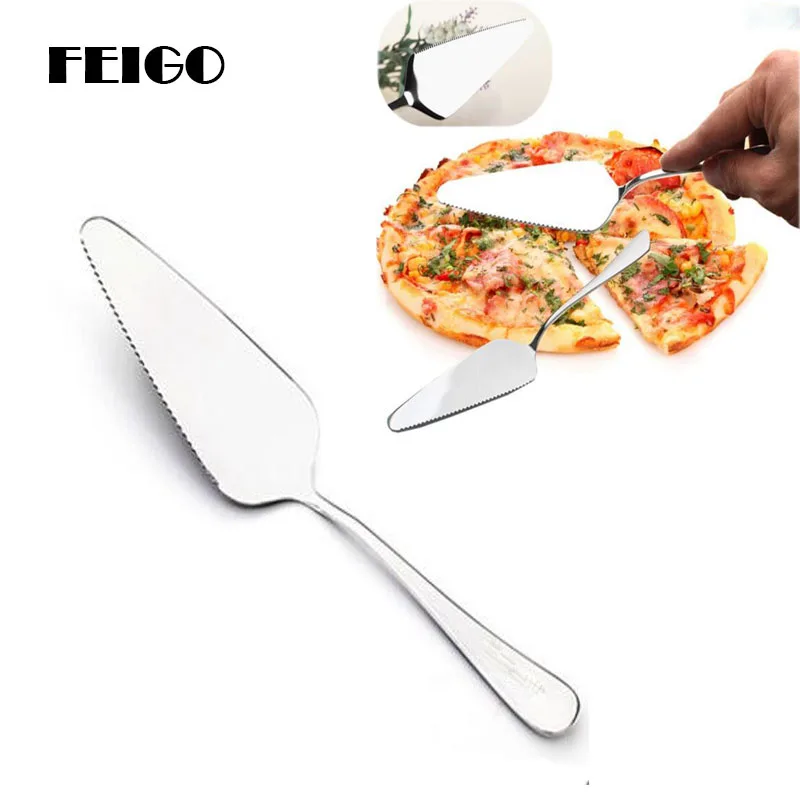 

FEIGO 1Pcs Pizza Knife Stainless Steel Shovel Cutter Pizza Cake Tools Spatulas Pie Pastry Butter Knife Kitchen Baking Tool F151