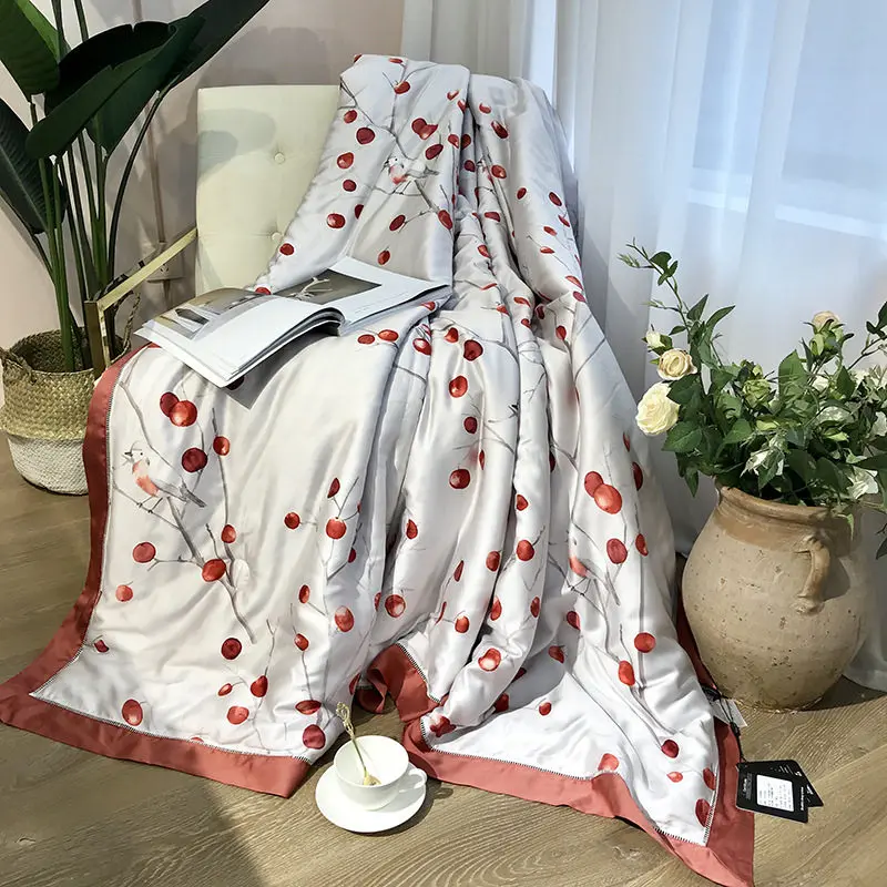 ruguo 60 S Tencel хлопковые летние стеганые одеяла одеяло с растительным принтом кровать одеяло King size покрывало для мальчиков ленивая кровать домашний текстиль colchas - Цвет: ruguo