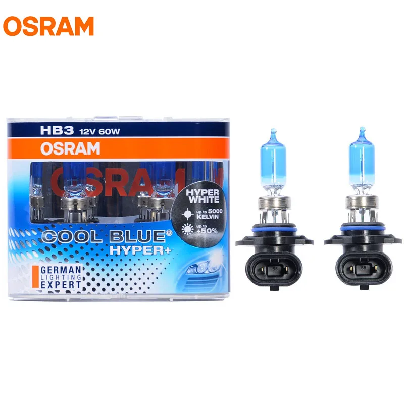 OSRAM H1 H3 H4 H7 H9 H11 9005 HB3 9006 HB4 12 В 5000 К Xenon сине белые галогенные лампы фар автомобилей - Фото №1