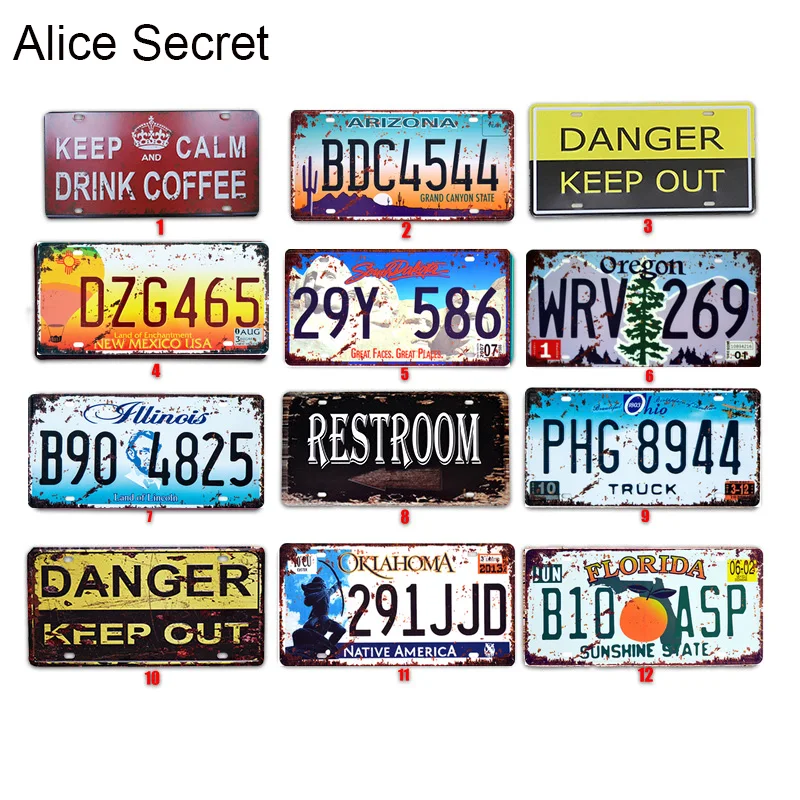 Американский винтажный металлический жестяной знак Route 66 автомобиль без