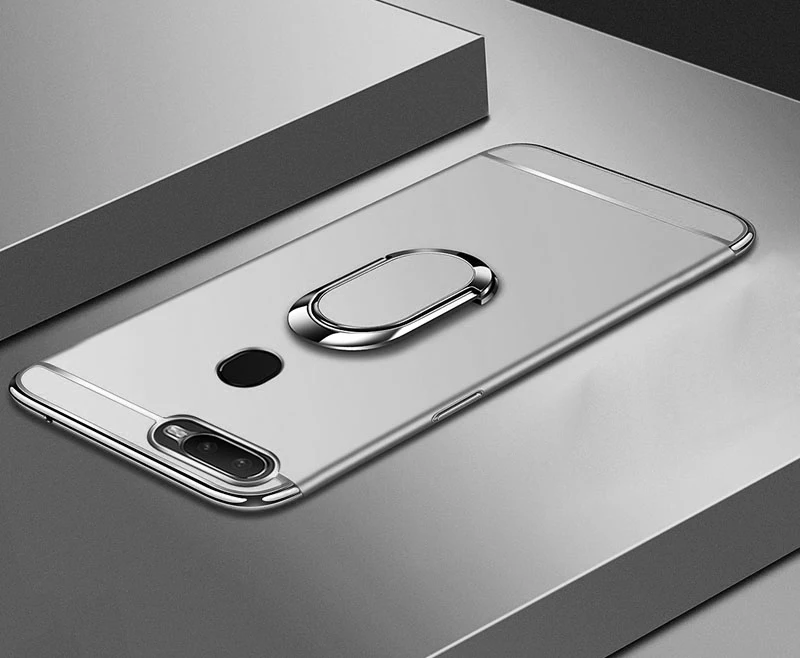 silver Чехол для телефона для oppo A5s, Роскошный чехол 3 в 1, тонкий матовый Жесткий Чехол для задней панели, чехол s для oppo A5 PBFM00, чехол для мобильного телефона, Fundas, 6,2 дюймов - Цвет: silver