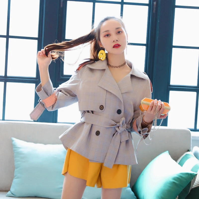 Женская ветровка новинка весны 2018 модный Тренч для студентов с зауженной талией