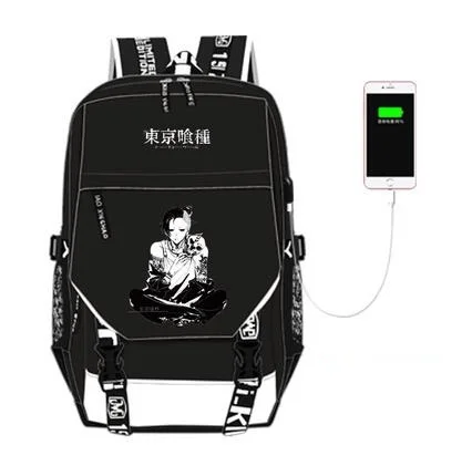 

Anime Tokyo Ghoul Backpack Unisex Student School Bag Preppy Style USB Charge Backpack