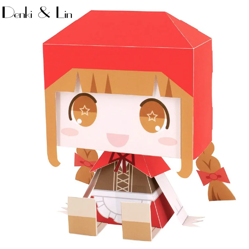 Бумажная модель сделай сам маленькая красная бленда для верховой езды ручной