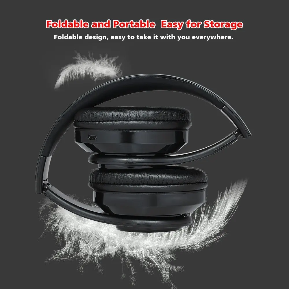 GS-L3 Wireless Bluetooth Headphone Foldable Over Ear Headset 3.5mm Wired Earphone LED Breathing Light Support TF Card Microphone |