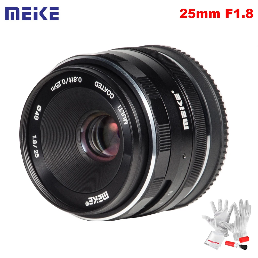 

Meike 25mm F1.8 Large Aperture Wide Angle Lens Manual Focus Lens for Sony E Mount / for Fuji Camera A6500 A7 A7II A7R X-T1 X-T2