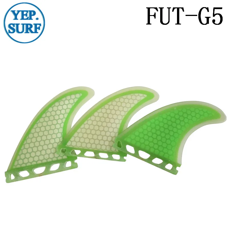 Quilhas Future Fin G5 светильник Зеленый Honeycomb стекловолокно плавники серфинга M Размер 3