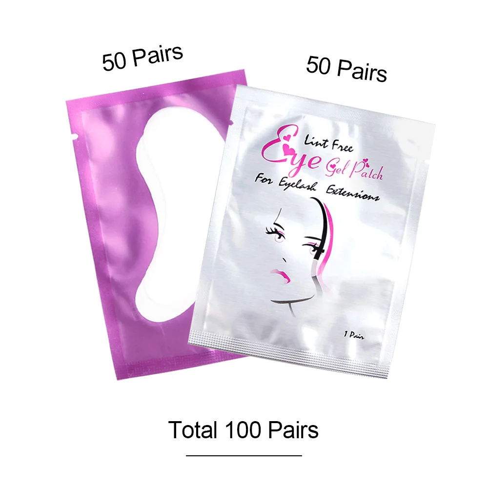 100 Pairs Set C 100 пар/лот патчи для наращивания ресниц под накладки для глаз бумажные патчи без ворса наклейки для патч для глаз гидрогелевый макияж инструменты - Длина: 100 Pairs Set C