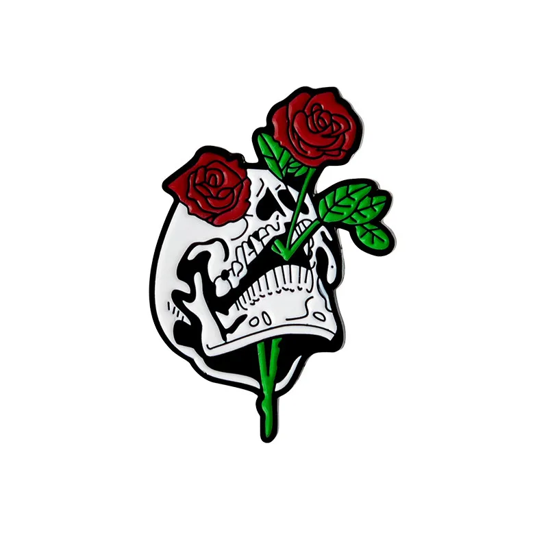 Bargain Price Skull Pins Punk style Halloween Dead Skeleton Brooch Enamel Pin Skull lovers Bag Clothes Decoration Badge Jewelry