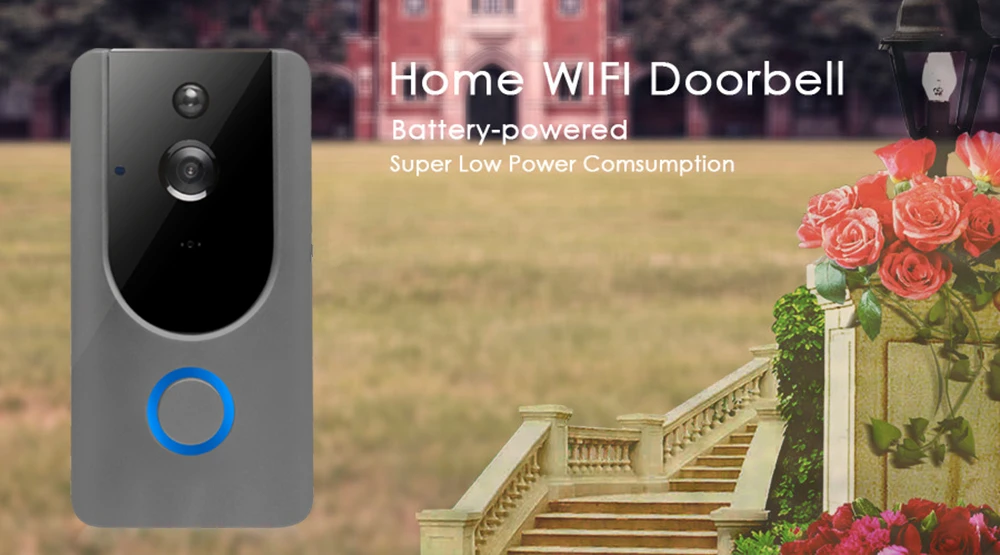Видео дверной звонок 720P IP безопасности домофон беспроводной wifi дверной Звонок камера обнаружения движения сигнализация аудио разговор Водонепроницаемый SD карта
